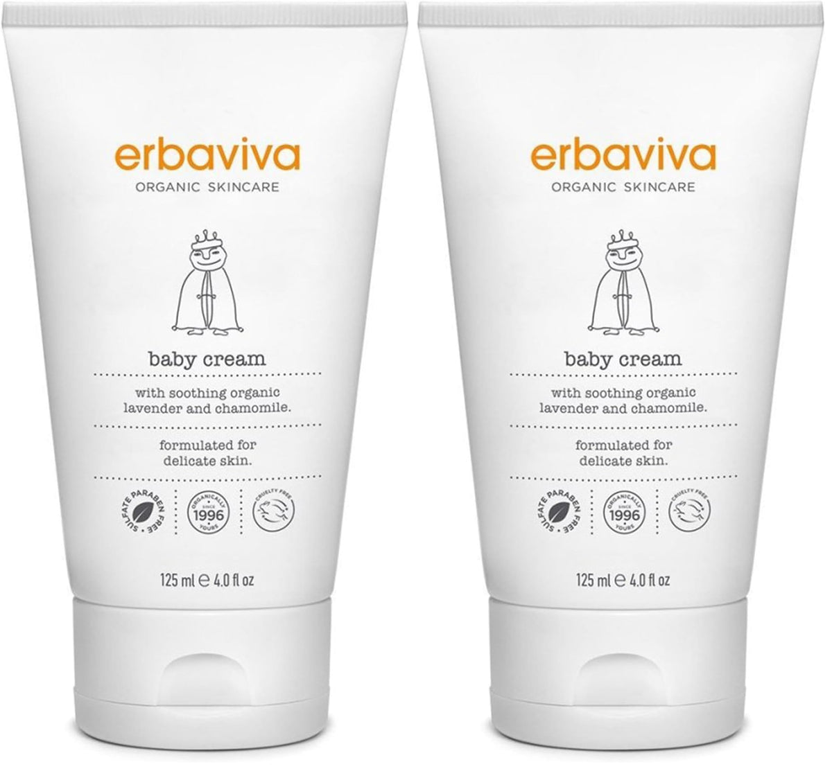erbaviva Baby Cream pack shot shows gentle, all-day hydration for delicate skin.