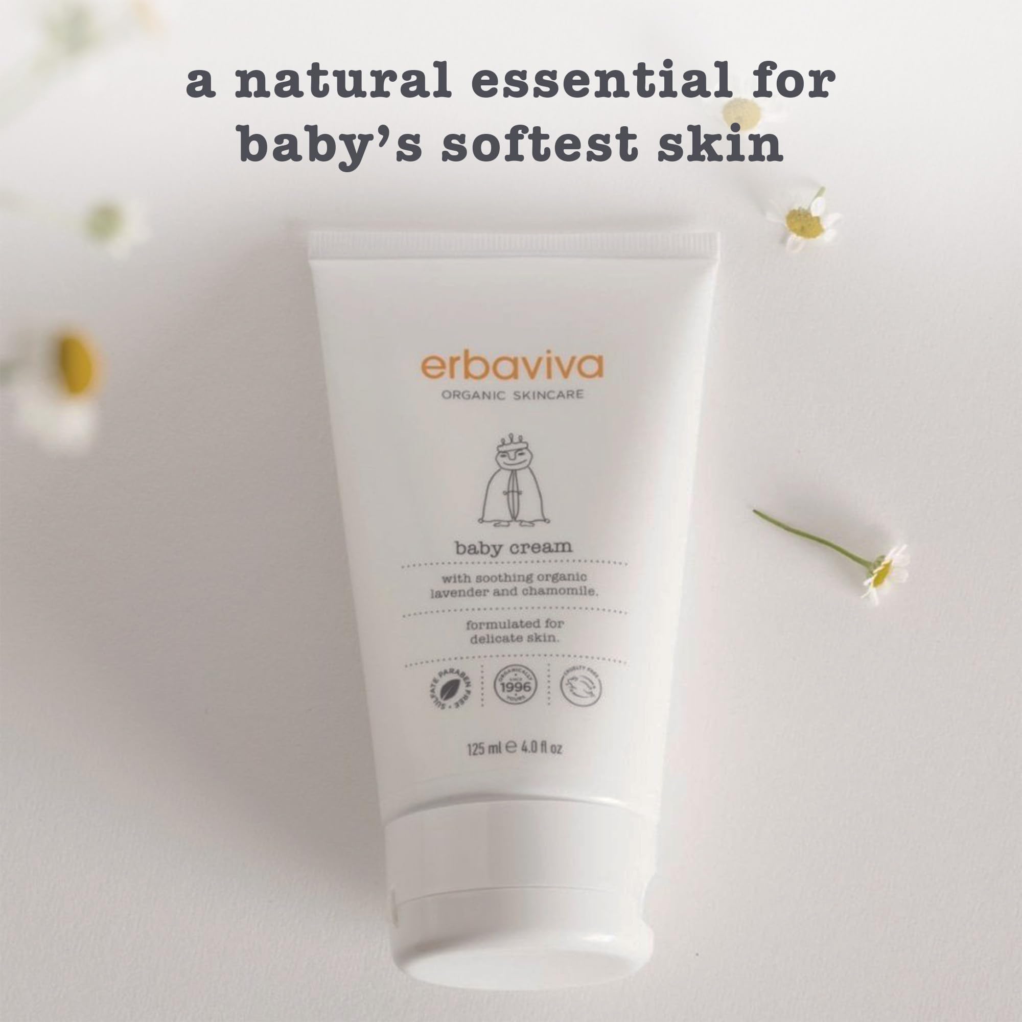 erbaviva Baby Cream packaging on shelf in nursery.
