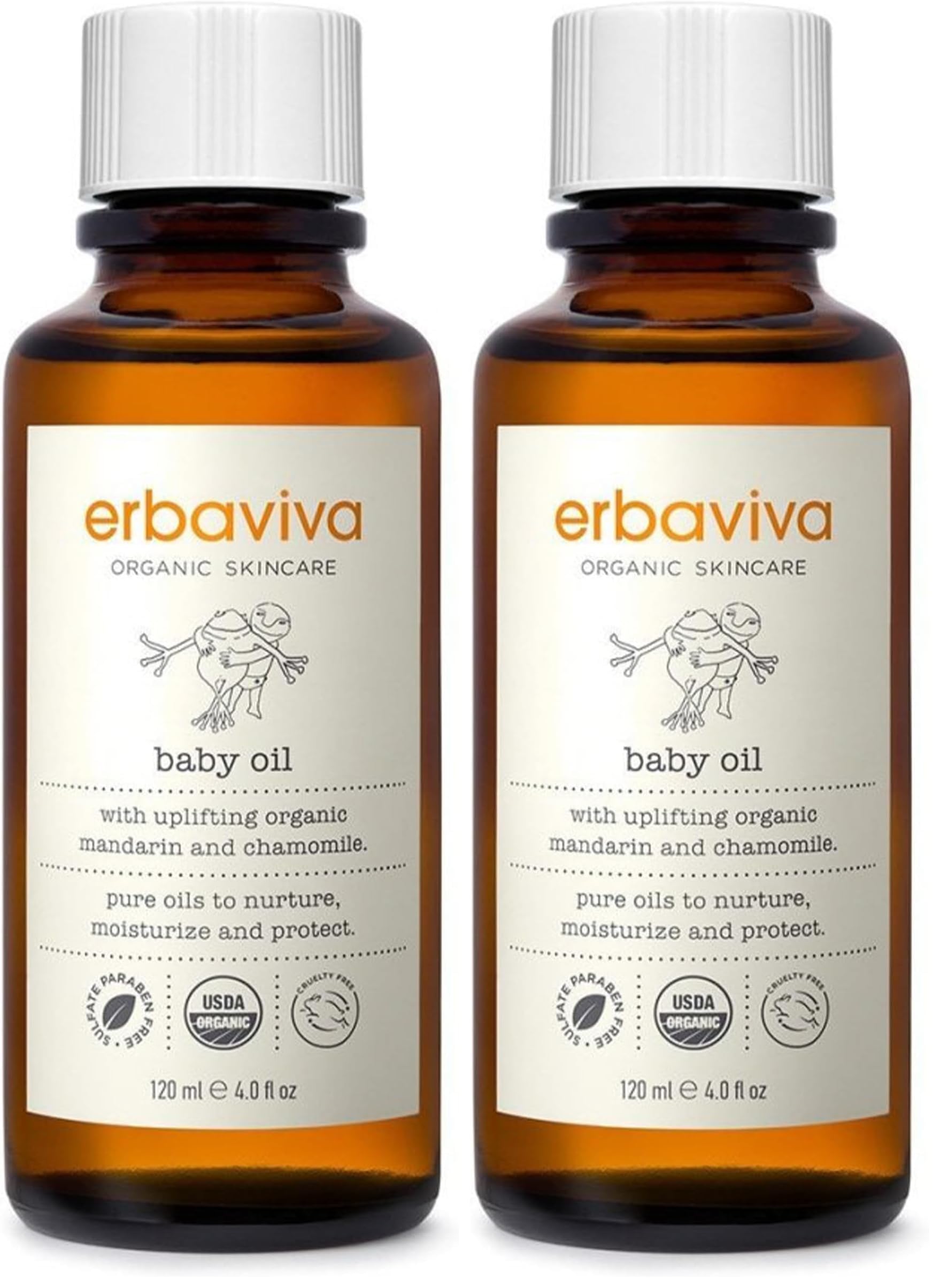 erbaviva baby oil pack of 2 visible packaging for gentle hydration