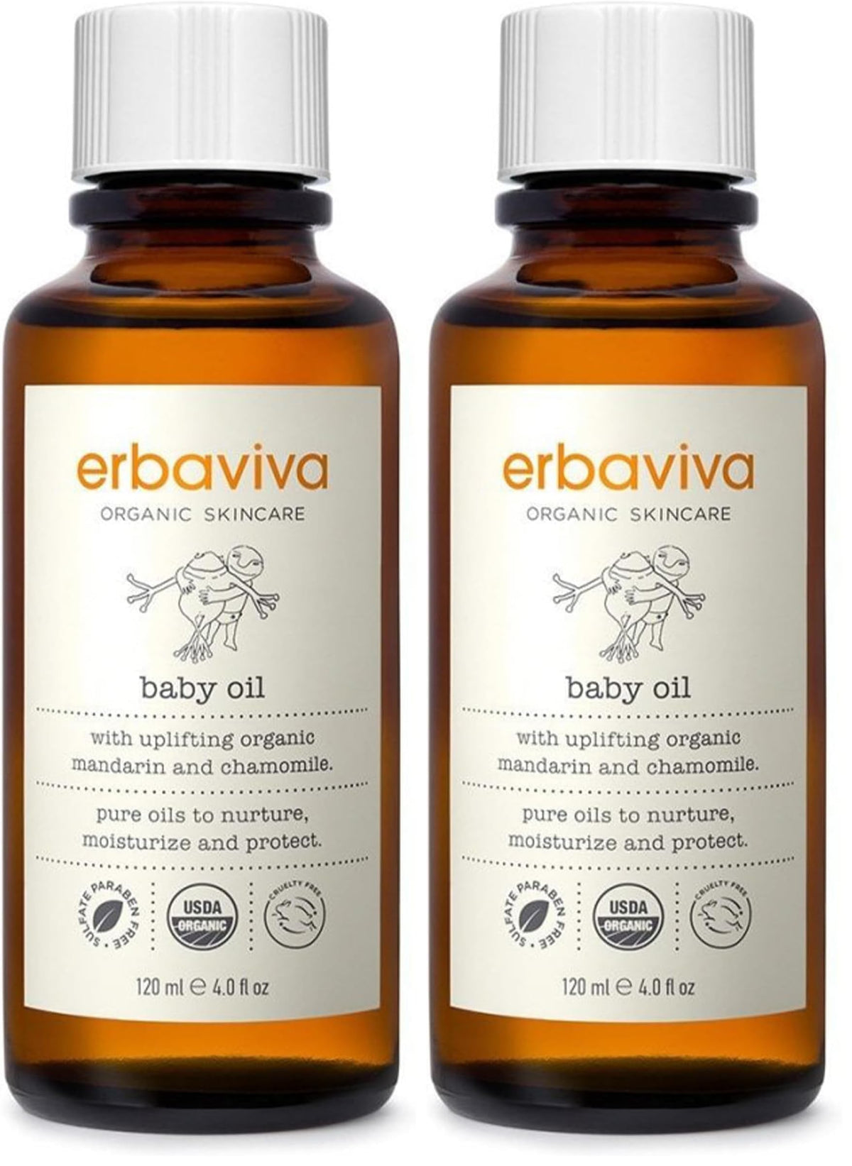 erbaviva baby oil pack of 2 visible packaging for gentle hydration