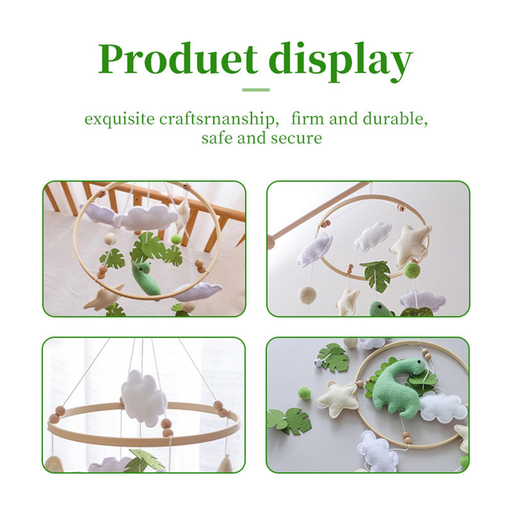 Erboinely wooden-frame mobile complements crib setups with durable craftsmanship.