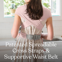 Ergobaby Embrace knit outward-facing mode showcases versatile carrying positions.