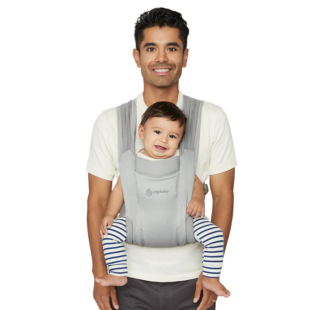 Ergobaby Embrace soft air mesh closeup showing breathable fabric for warm-day comfort.