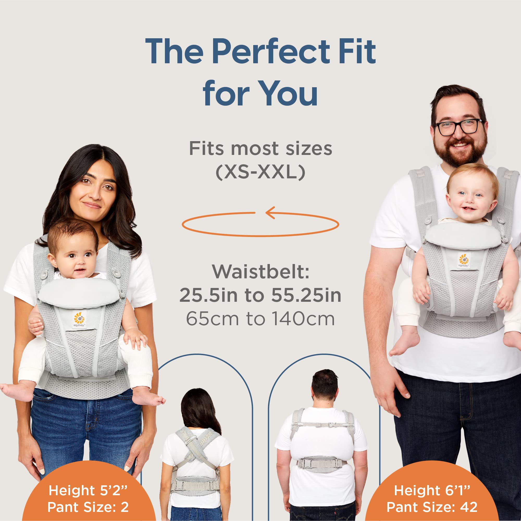 Ergobaby Omni Dream Cotton Carrier hood provides sun protection and breastfeeding privacy.