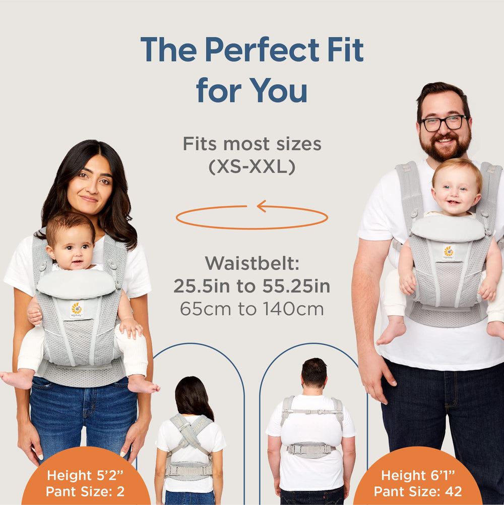 Ergobaby Omni Dream Cotton Carrier hood provides sun protection and breastfeeding privacy.