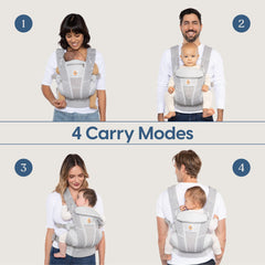 Ergobaby Omni Dream Cotton Carrier newborn-facing view highlights ergonomic support.