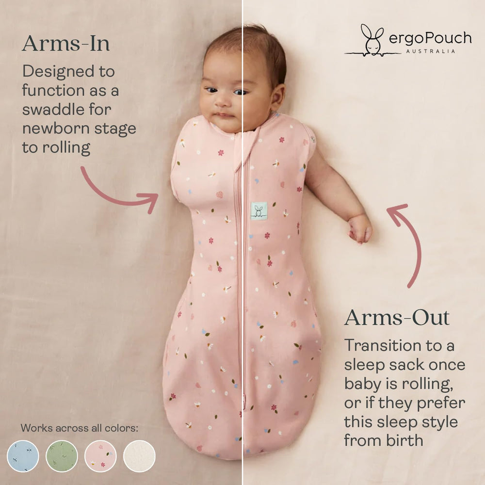 ErgoPouch Cocoon Swaddle Sack bell-shaped bottom supports hip movement.