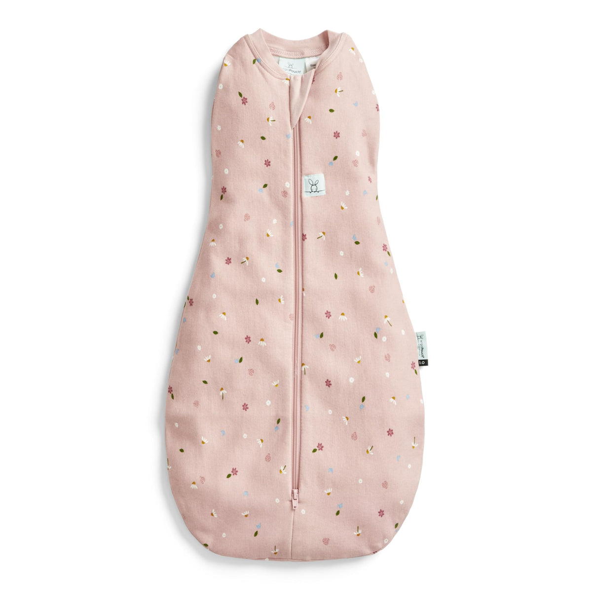 ergoPouch Cocoon Swaddle Sack 0.2 TOG in daisies, breathable organic cotton for gentle sleep.