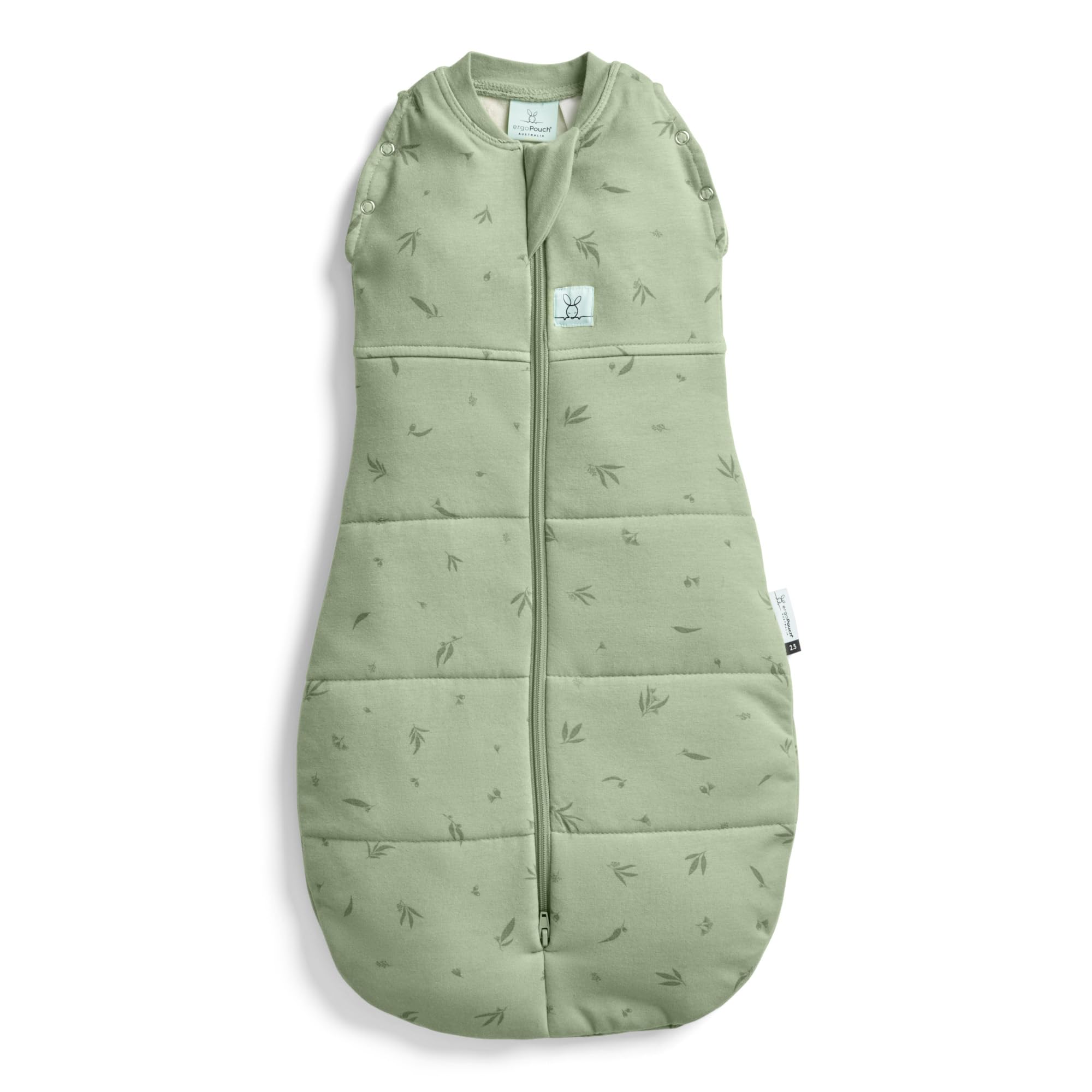 ErgoPouch Cocoon Swaddle Sack 1.0 TOG in arms-in stage supports gentle sleep transition.