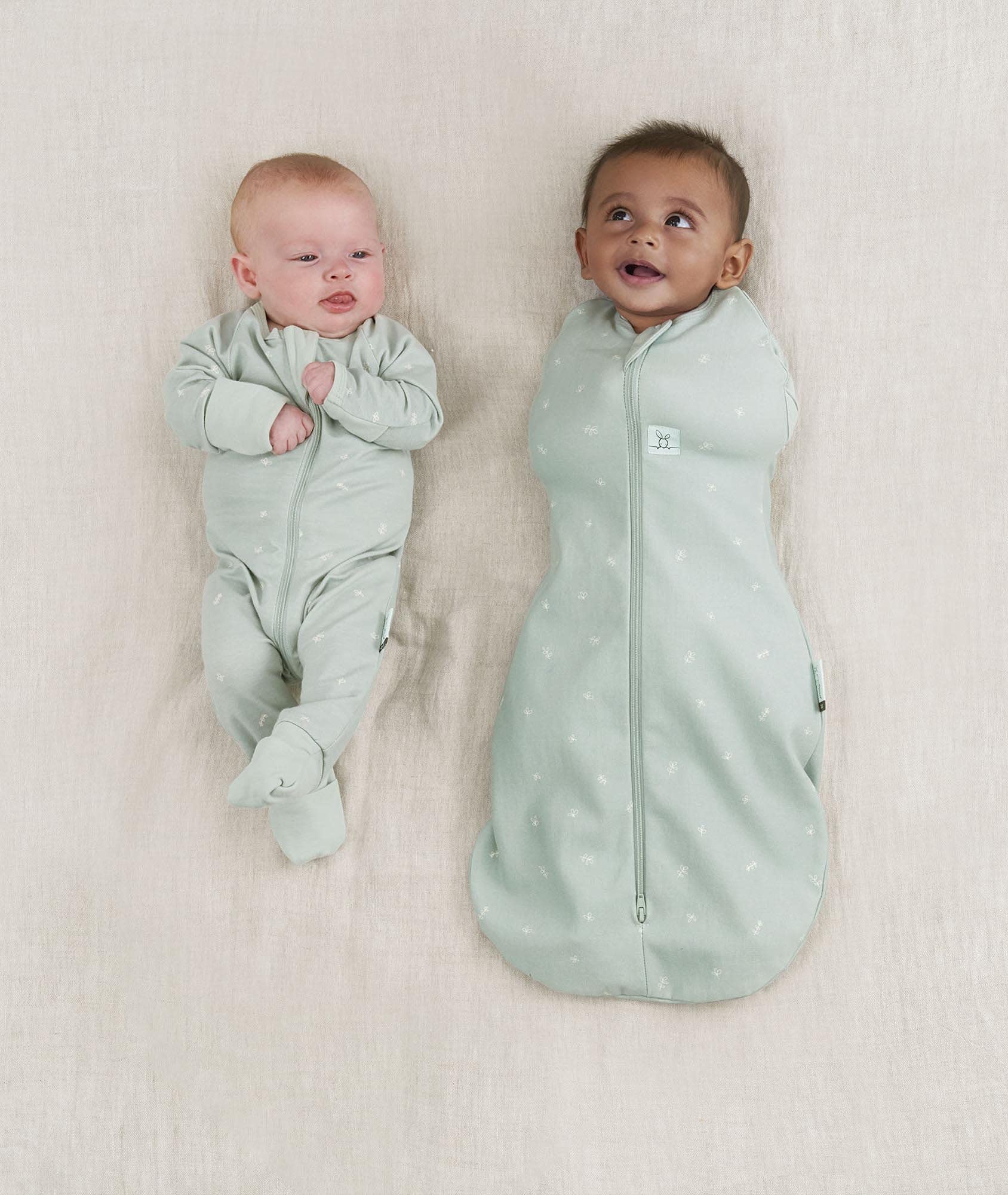 ergoPouch Cocoon Swaddle Sack arms-in in use for a snug night transition