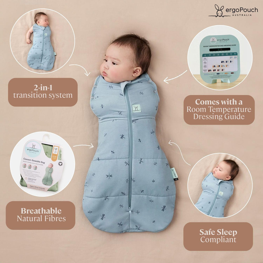 ErgoPouch Cocoon Swaddle Sack shoulder snaps visible for hands-up swaddling