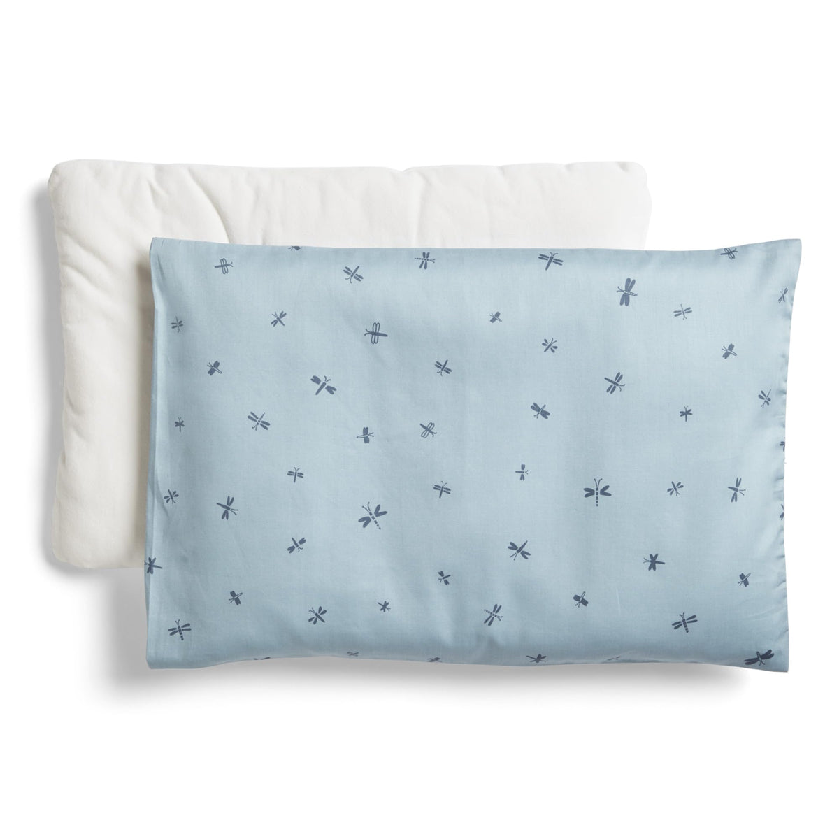 ErgoPouch Dragonflies pillow cover front view with soft organic fabric