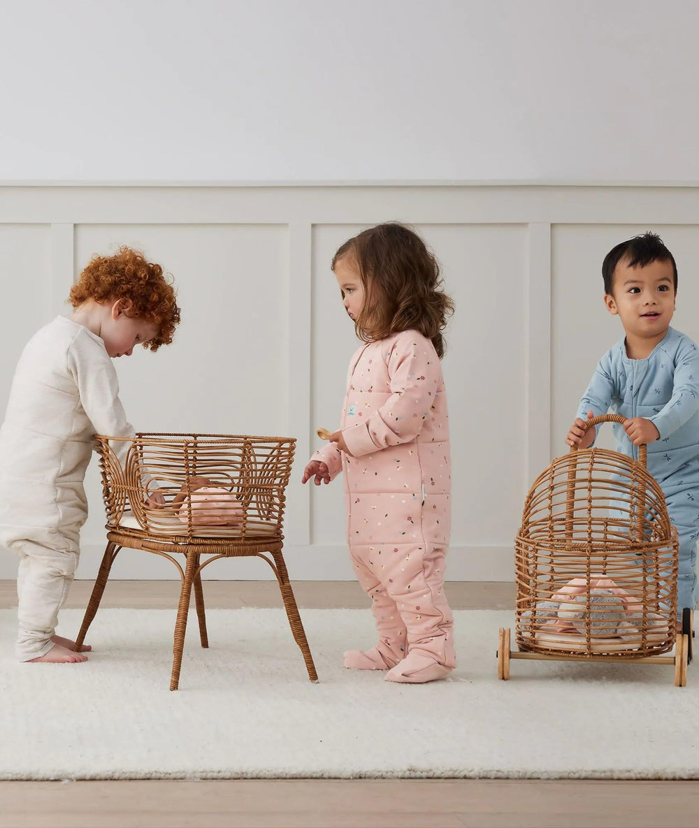 ErgoPouch Sleep Onesie shows quick diaper access via front zip.