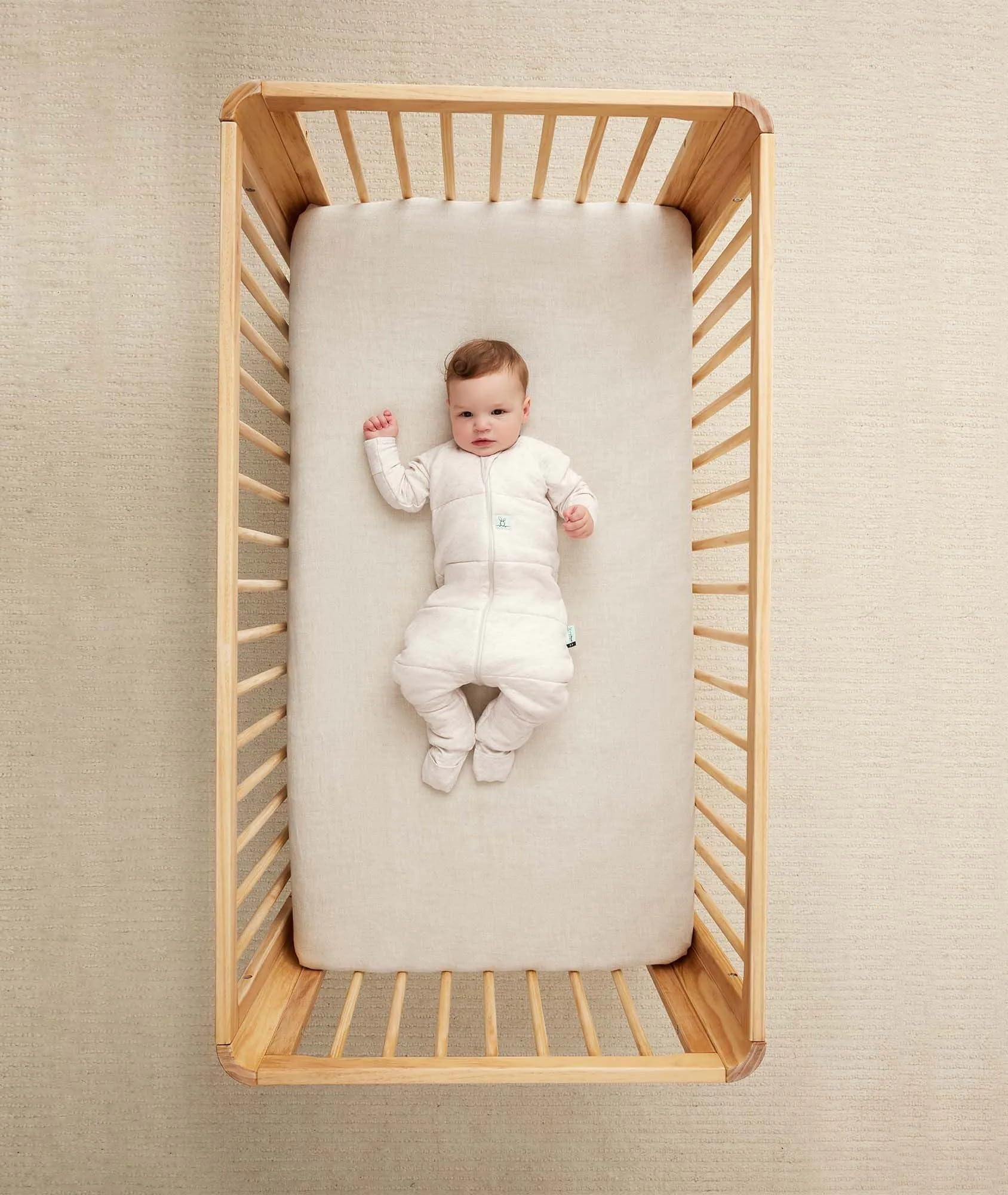 ErgoPouch Sleep Onesie with folded foot cuffs for warmth.