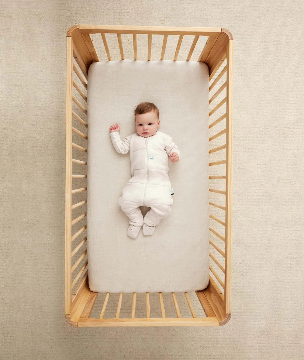 ErgoPouch Sleep Onesie with folded foot cuffs for warmth.