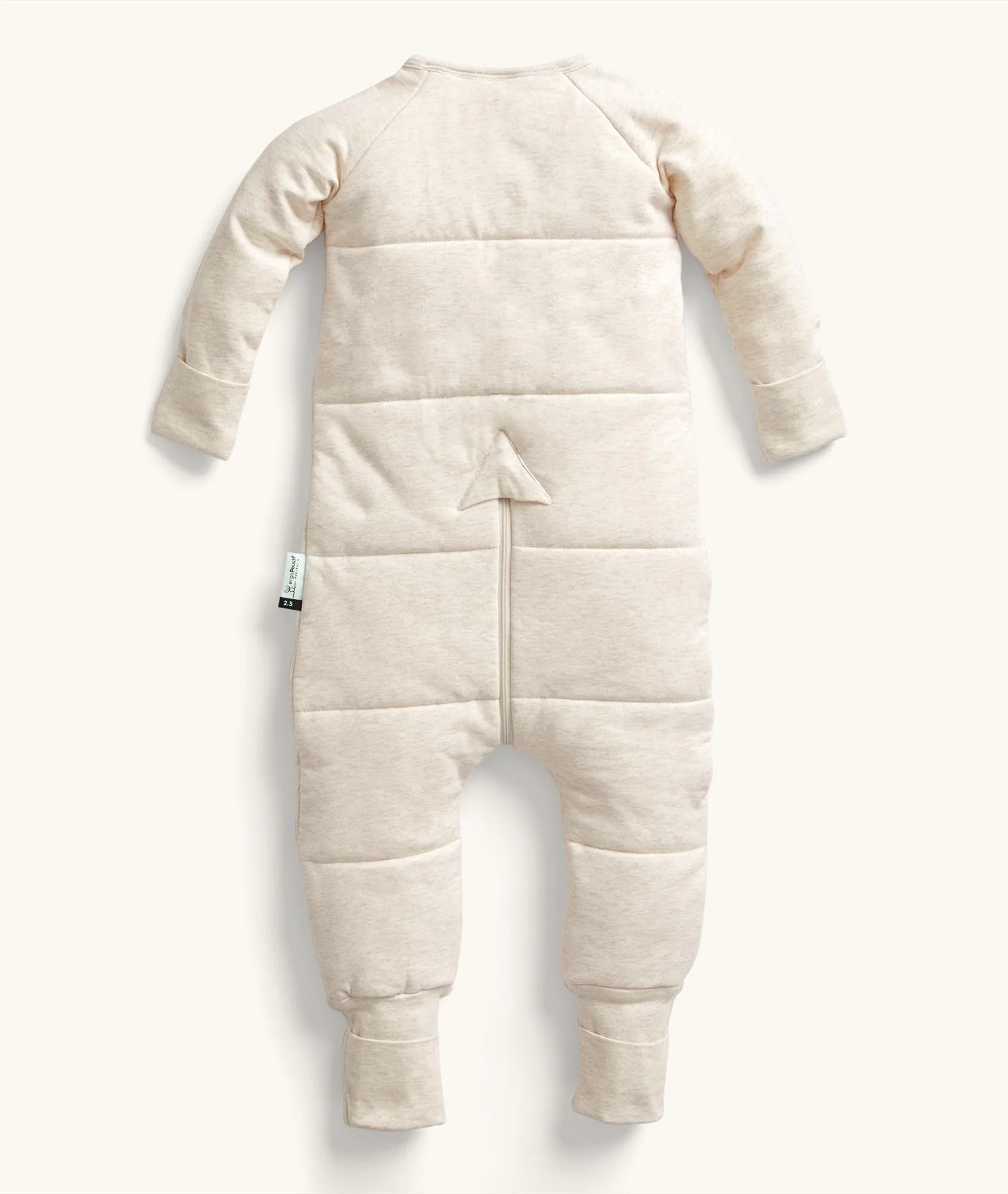 ErgoPouch Sleep Onesie guarding against blankets for warmth without bulk.