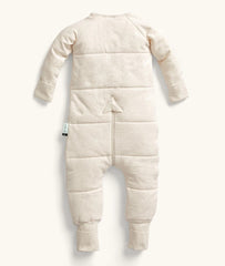 ErgoPouch Sleep Onesie guarding against blankets for warmth without bulk.