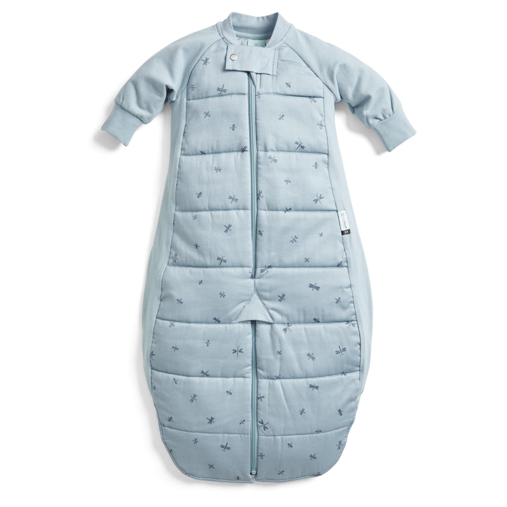 ergoPouch Sleep Suit Bag dragonflies pattern offers cozy overnight warmth for baby.