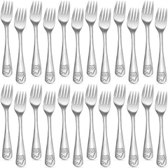 Erinnmy 24-piece toddler forks set for self-feeding with durable stainless steel