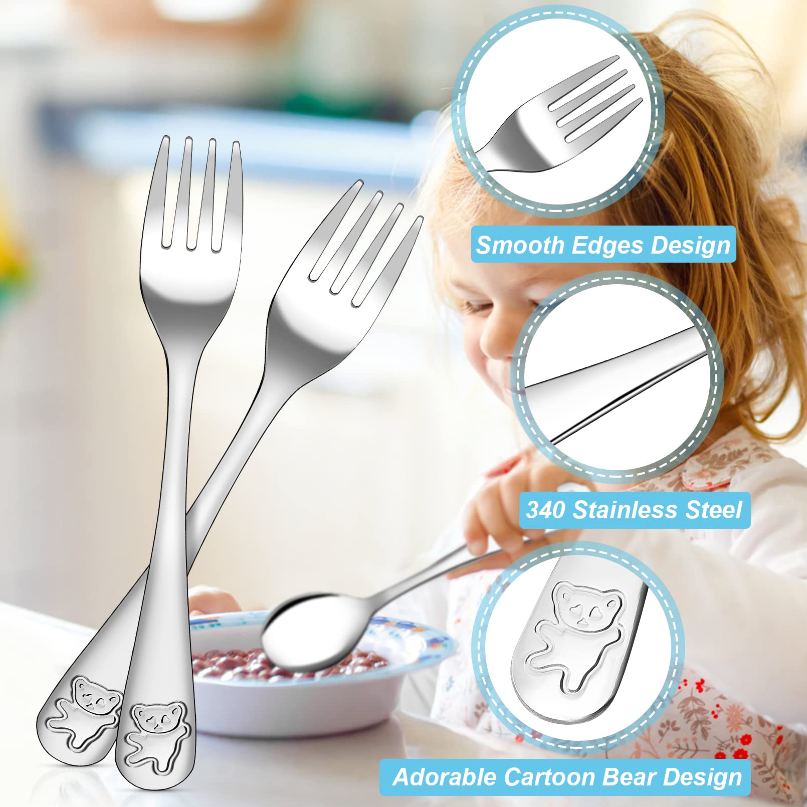 Erinnmy 6.5-inch kid forks fit small hands comfortably