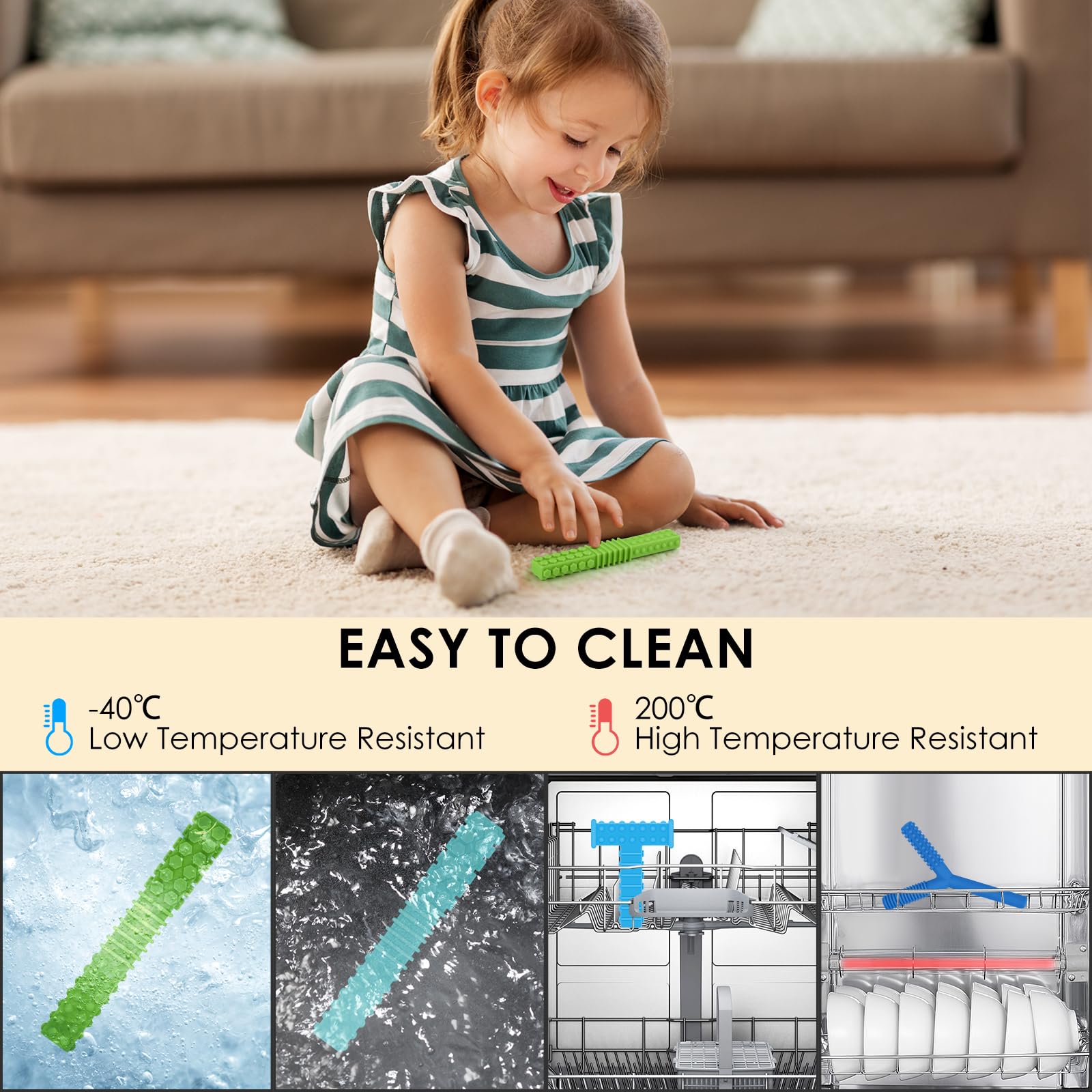 ERKOON multi-texture chew toys offer varied tactile input for sensory play.