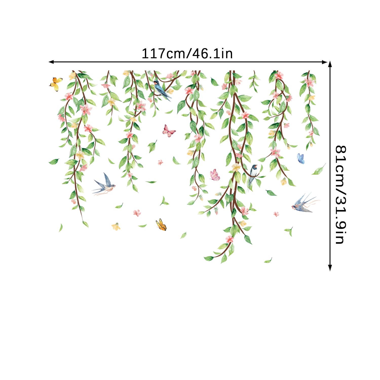 Erllsino leaves wall decals create instant charm in nurseries or kids' rooms.