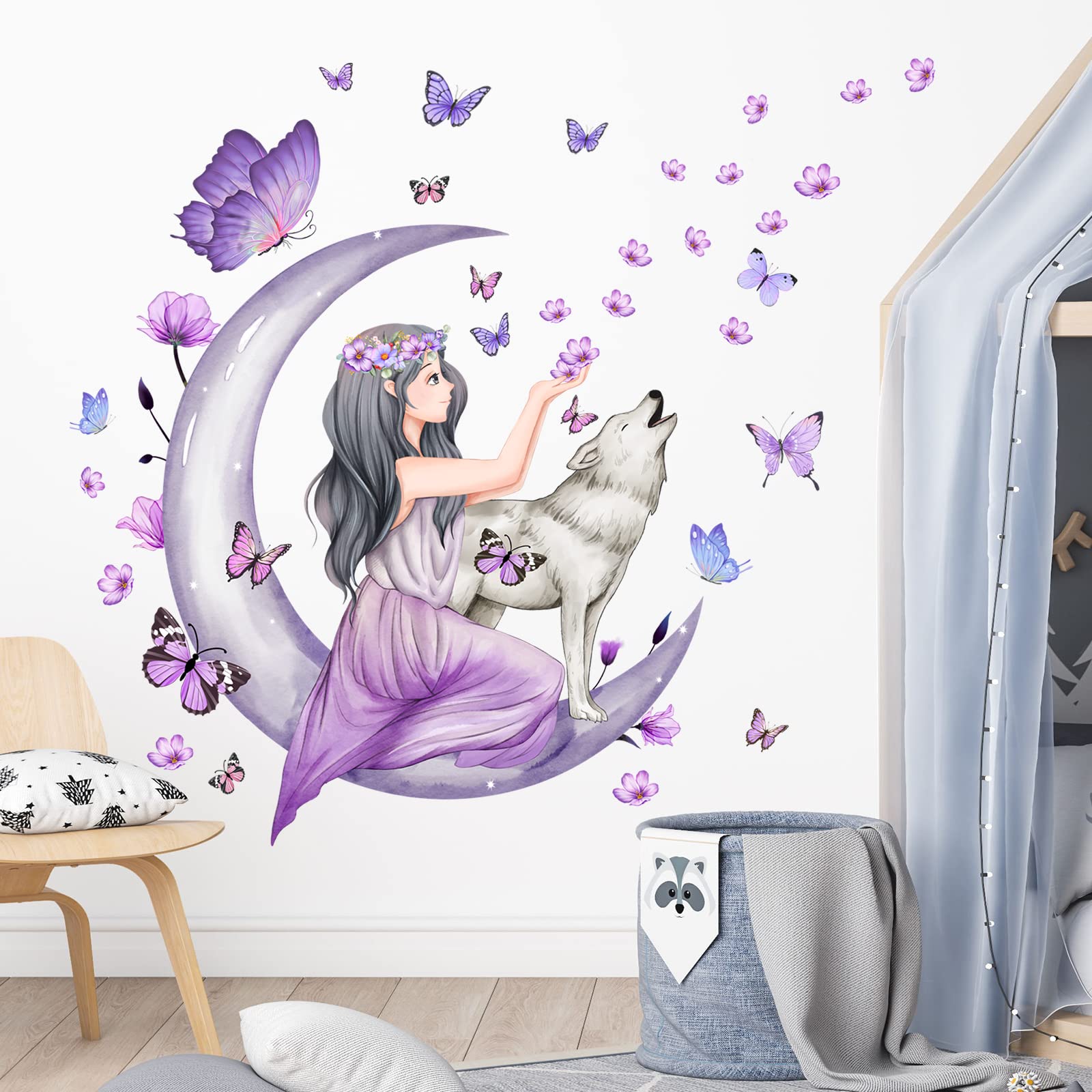Erllsino floral petal wall decals add garden-inspired charm to a living space