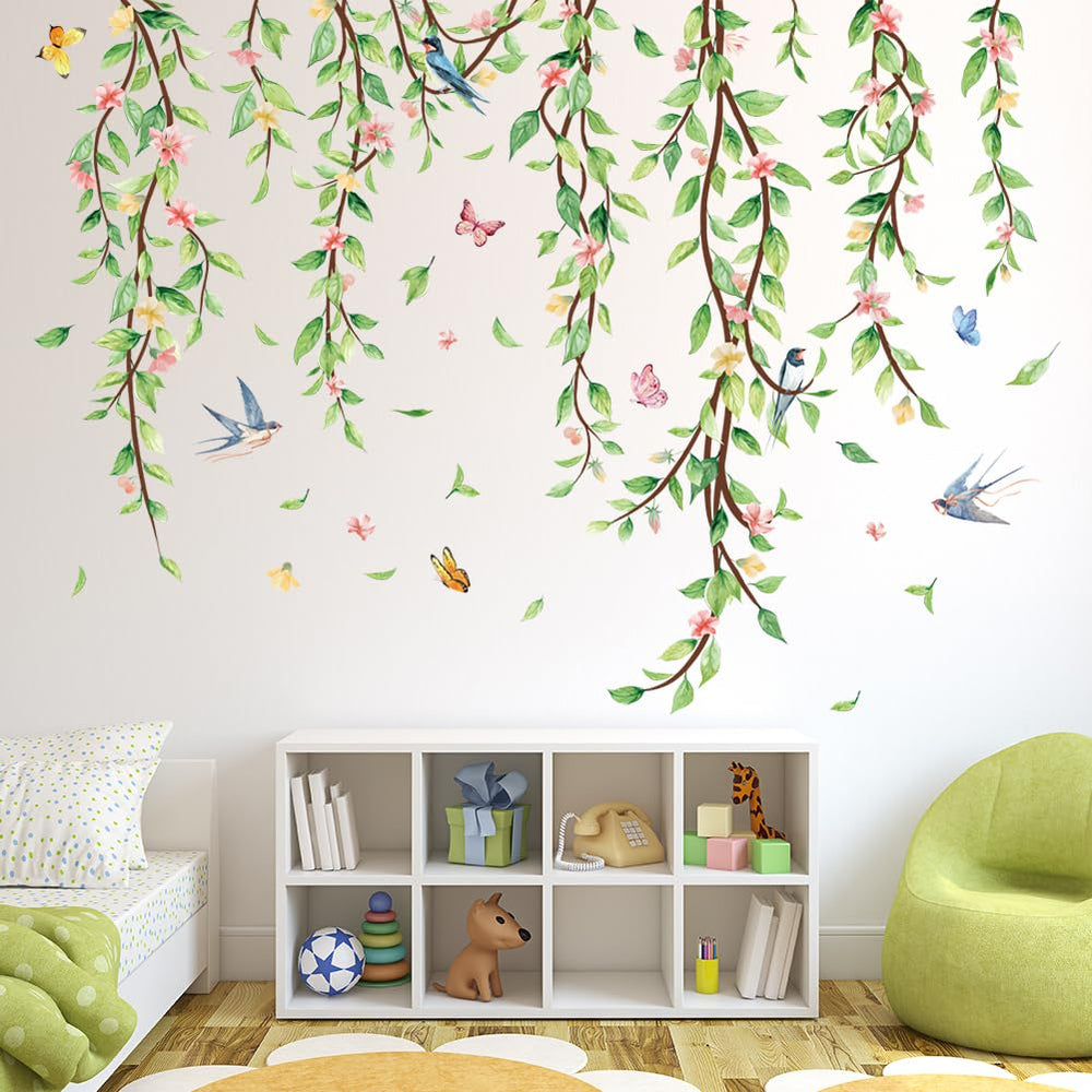 Erllsino self-adhesive vinyl leaves: waterproof finish for kitchen or bathroom decor.