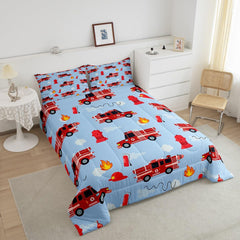 Erosebridal red fire truck all-season cozy bedding for year-round comfort