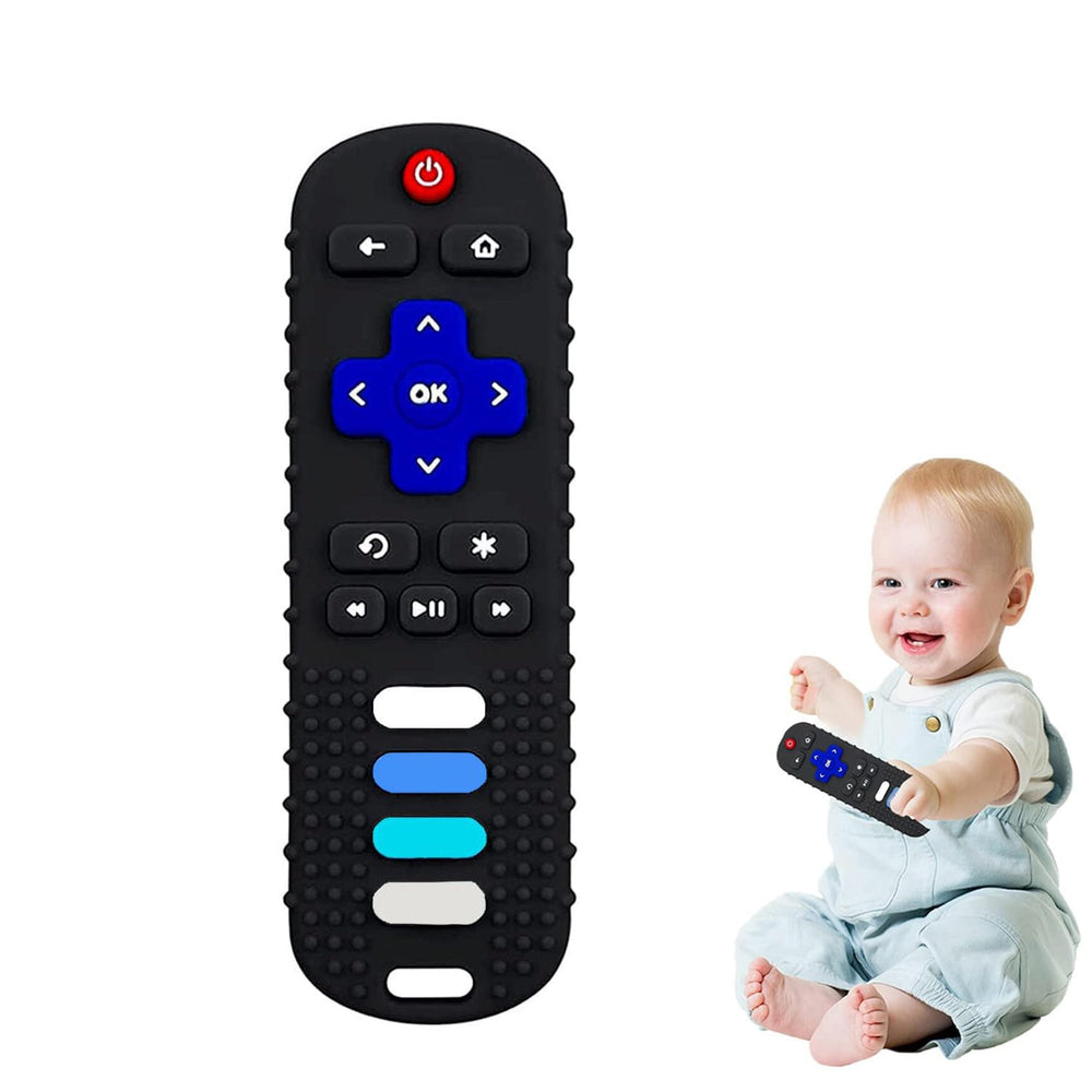 ERSIHUA remote-teether close-up shows bite-friendly silicone for gums
