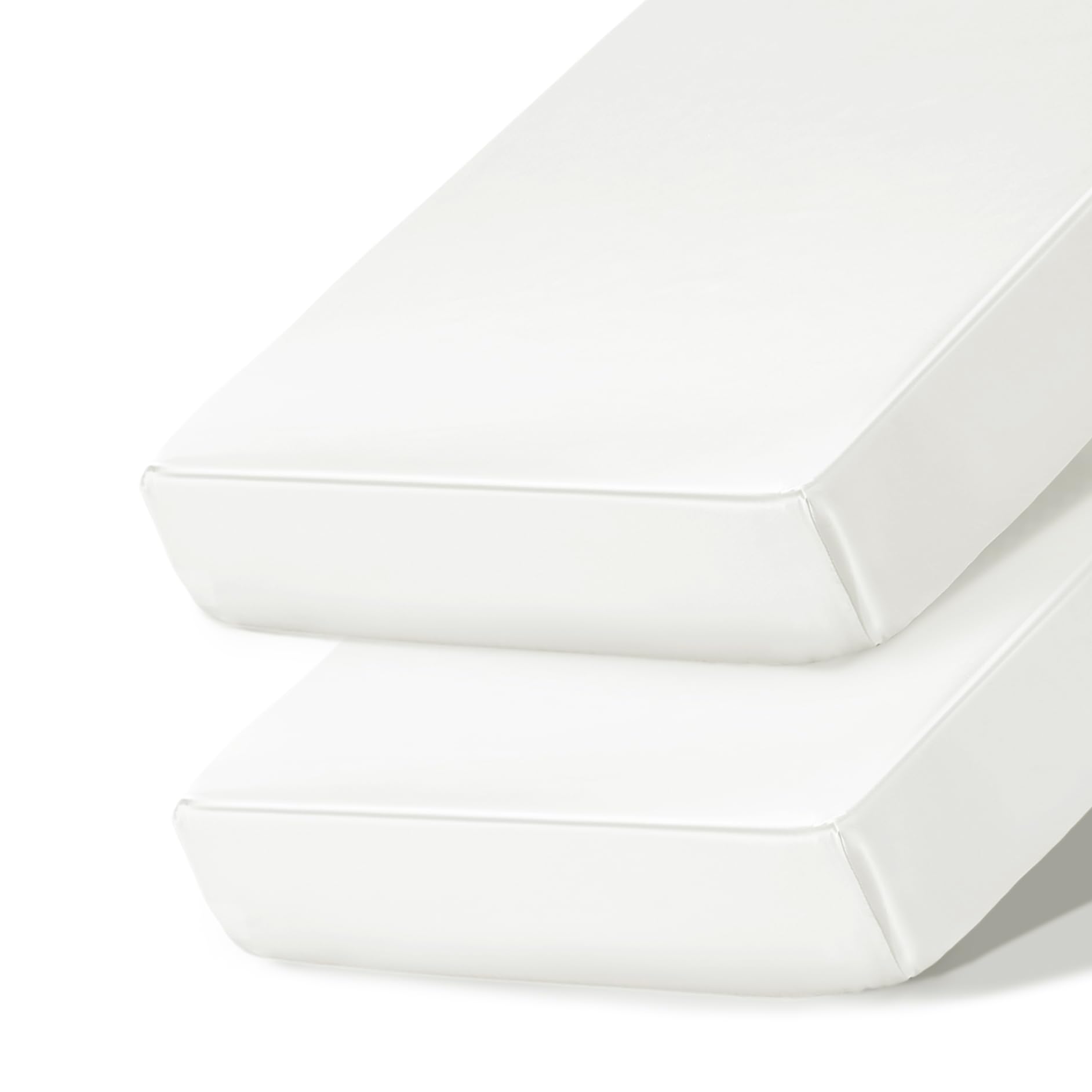 Ersmak satin crib sheets in white with a secure 9-inch pocket for standard cribs