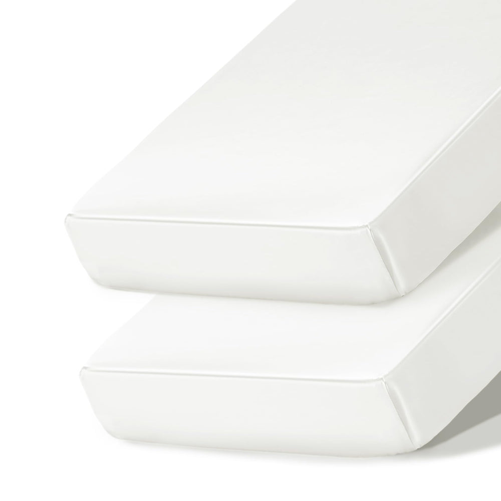 Ersmak satin crib sheets in white with a secure 9-inch pocket for standard cribs