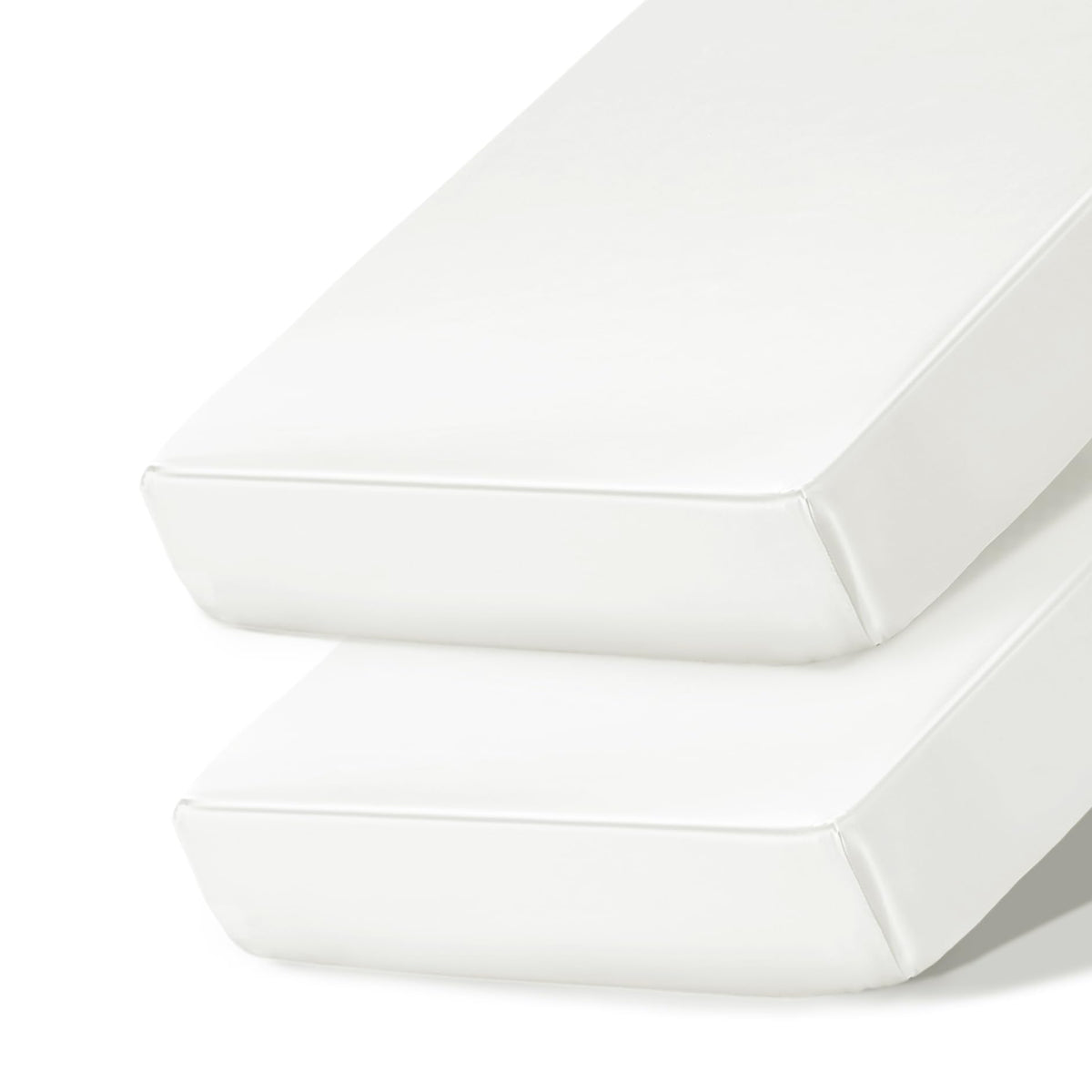 Ersmak satin crib sheets in white with a secure 9-inch pocket for standard cribs