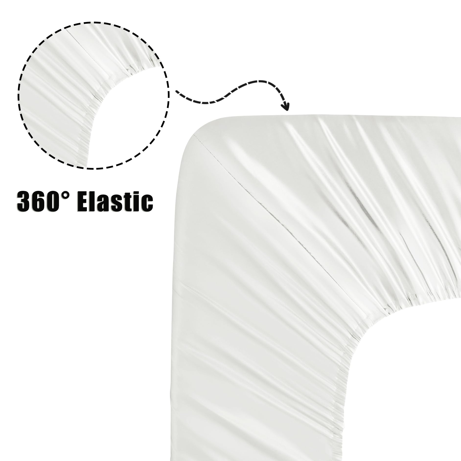 Ersmak satin crib sheets color options featuring White and neutrals