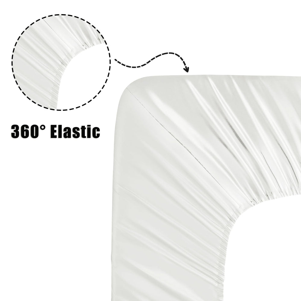 Ersmak satin crib sheets color options featuring White and neutrals