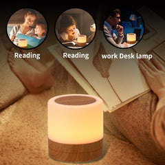 ERUN lamp provides four brightness levels for cozy reading or gentle night glow.
