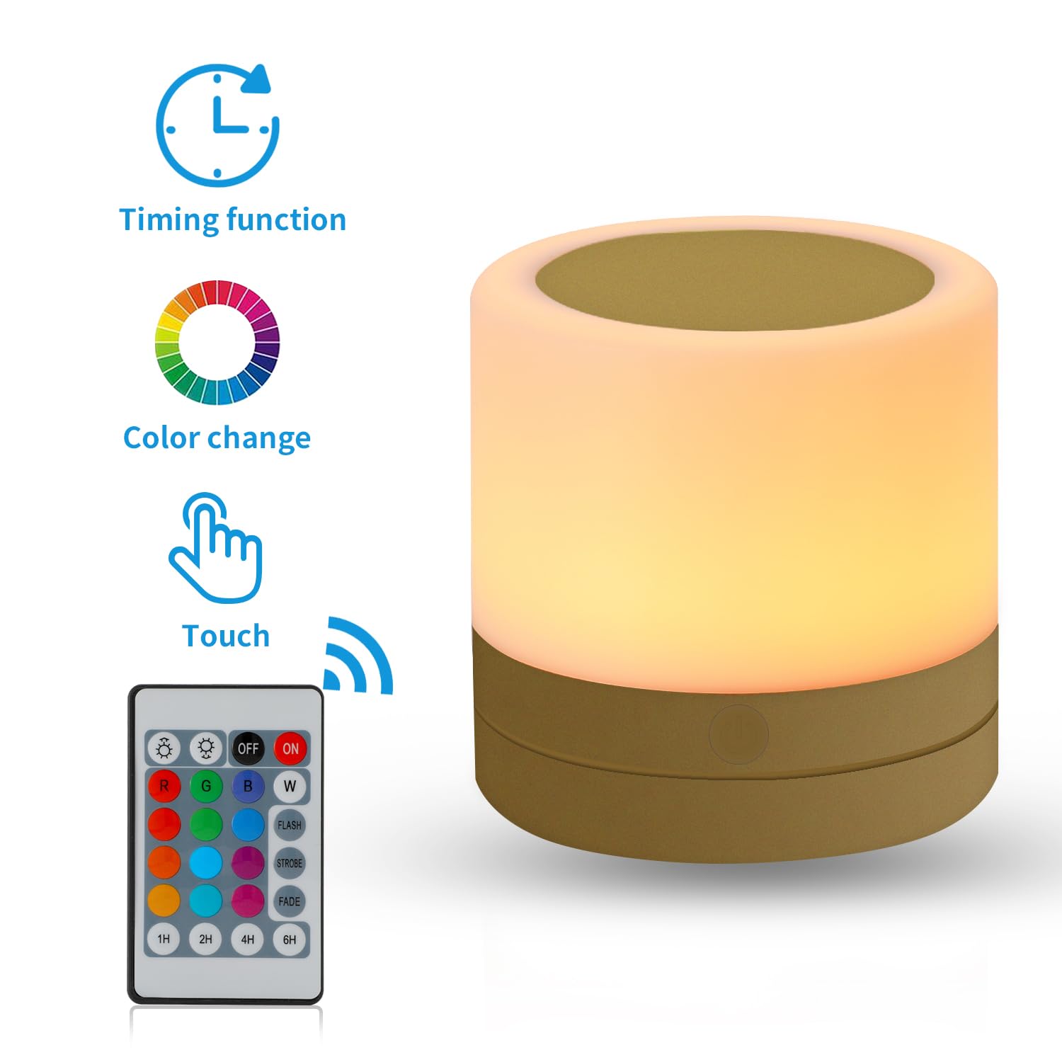 ERUN nursery night light with remote control and touch panel for easy mode changes