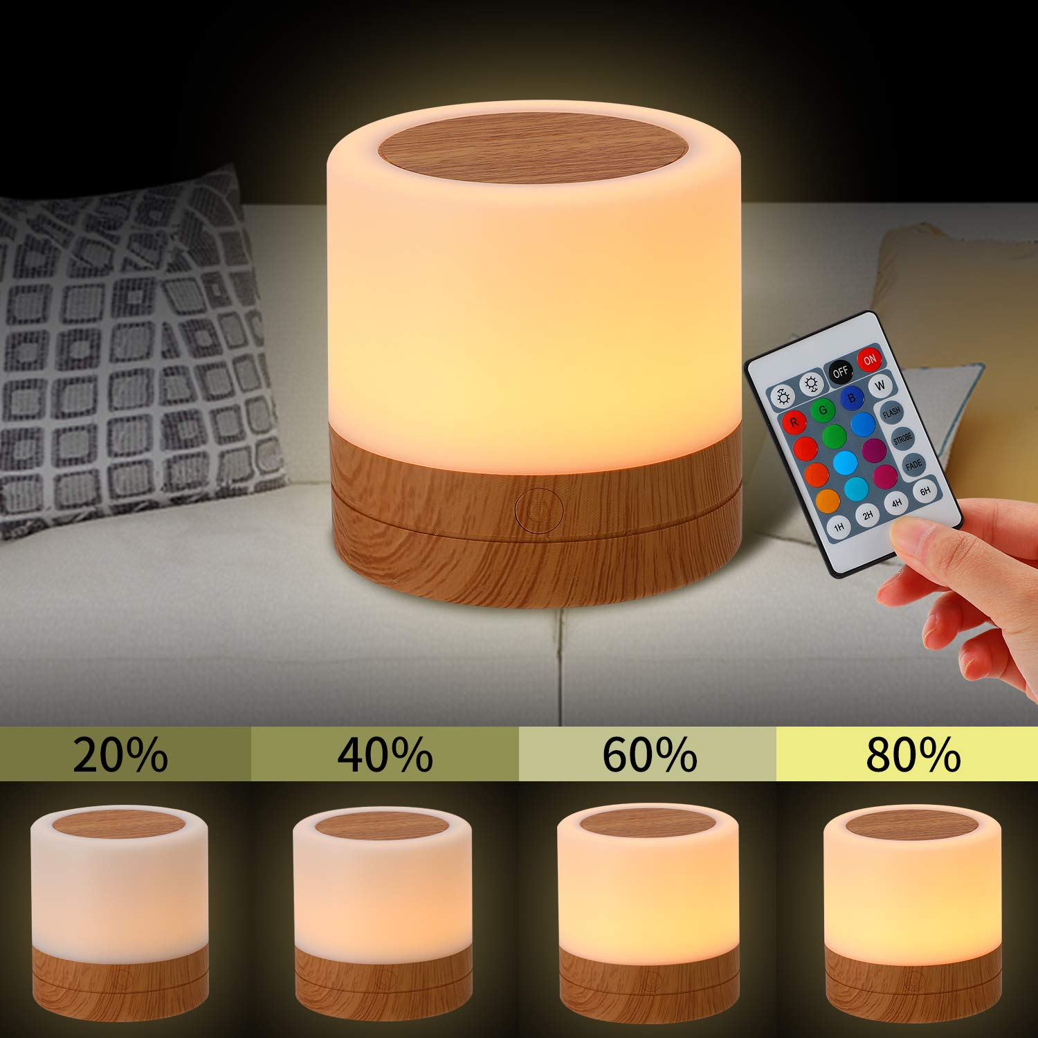 ERUN rechargeable night light with USB keeps power ready for overnight use.
