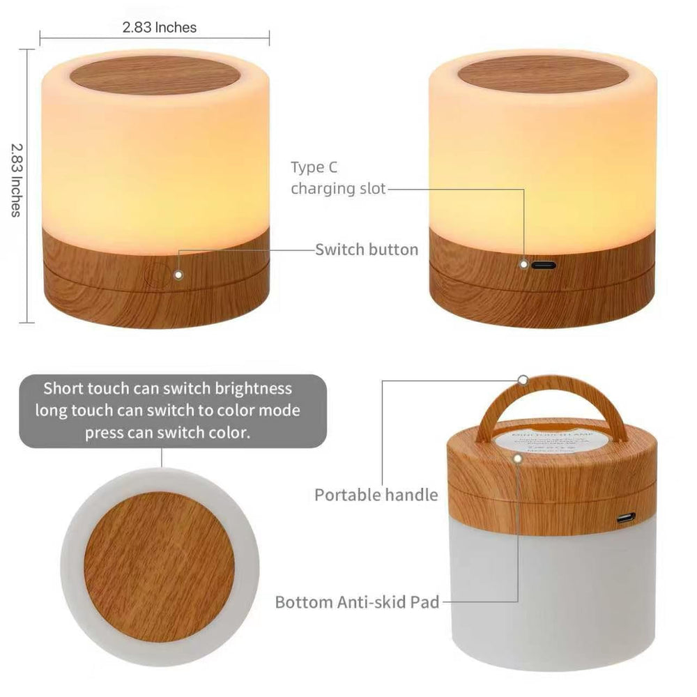 ERUN touch control bedside lamp allows color changes with a simple touch