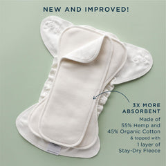 Esembly contour insert designed for customizable absorbency during night.