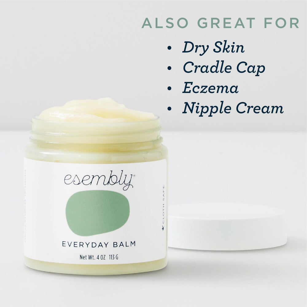 Esembly Everyday Balm packaging proudly labeled Made in USA.