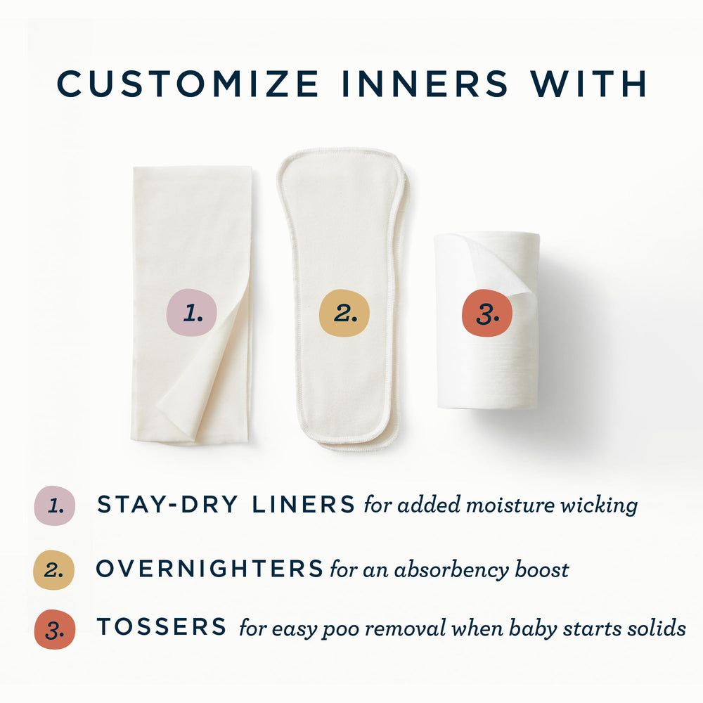 Esembly Tossers 2x100-liners-pack provides 200 liners for ongoing cloth diapering.