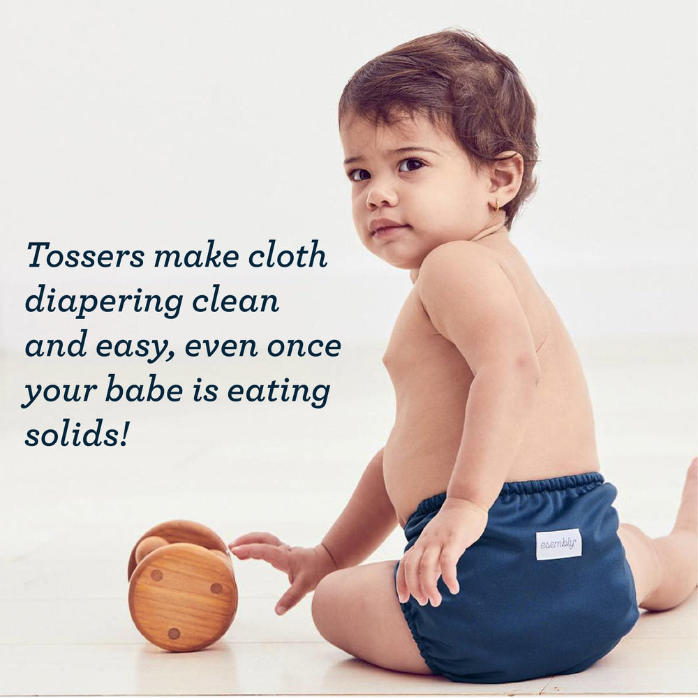 Esembly Tossers earth-friendly bamboo liners are compostable and easy to discard responsibly.