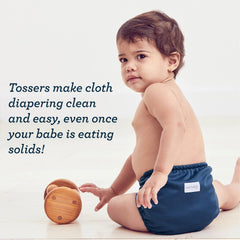 Esembly Tossers earth-friendly bamboo liners are compostable and easy to discard responsibly.