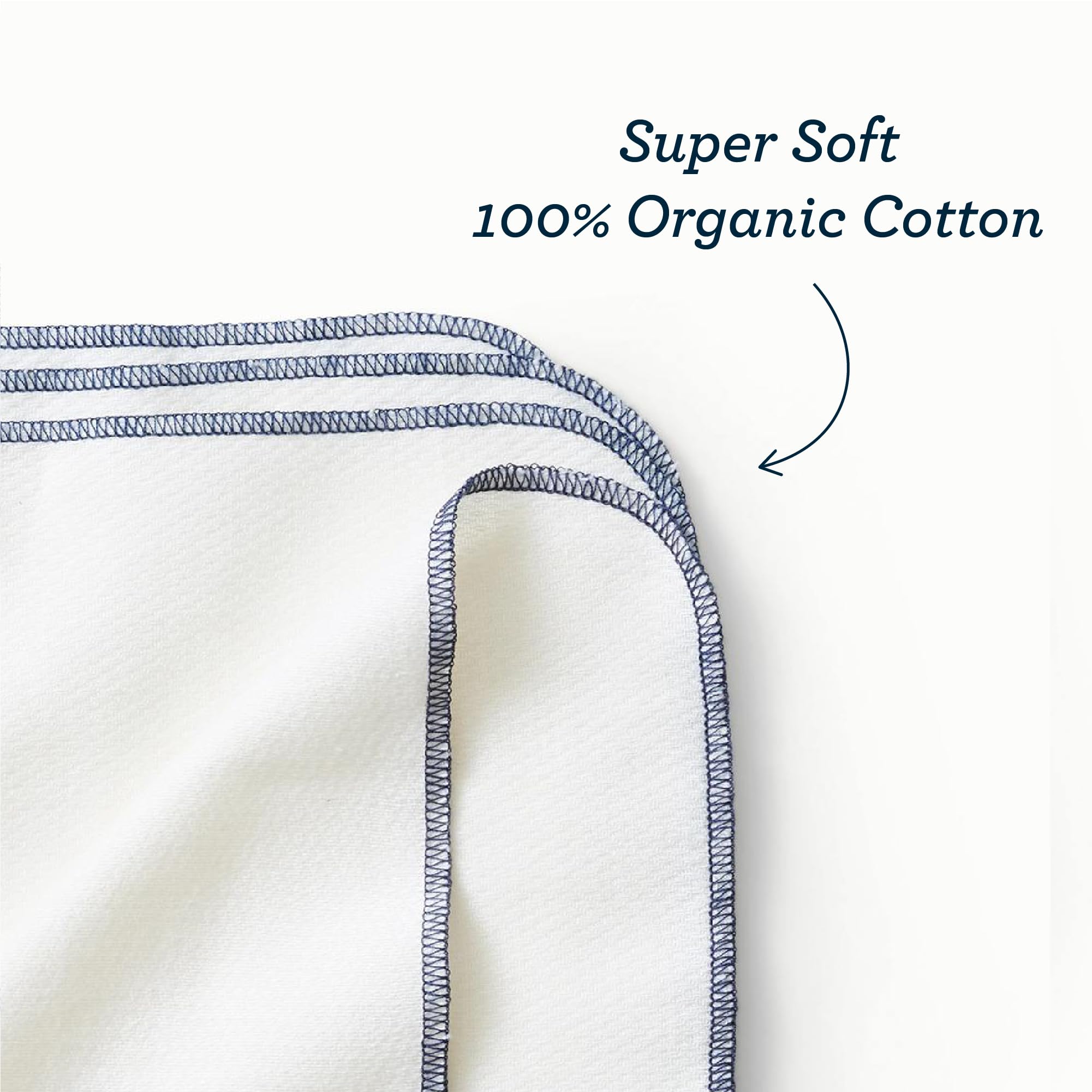 Fragrance-free natural fibers gentle on delicate skin.
