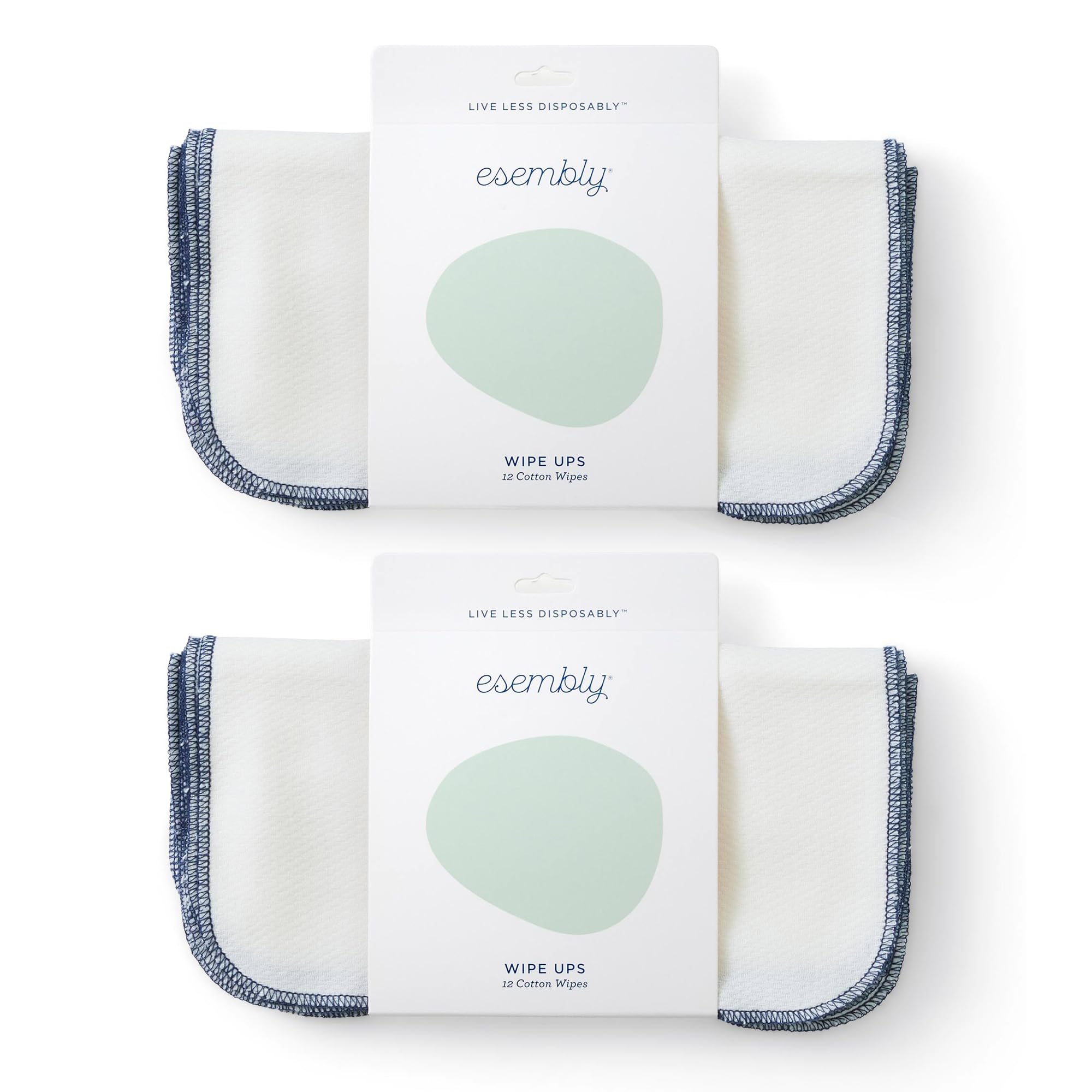 Esembly wipe-ups organic cotton close-up showing pure fabric softness for delicate baby skin.