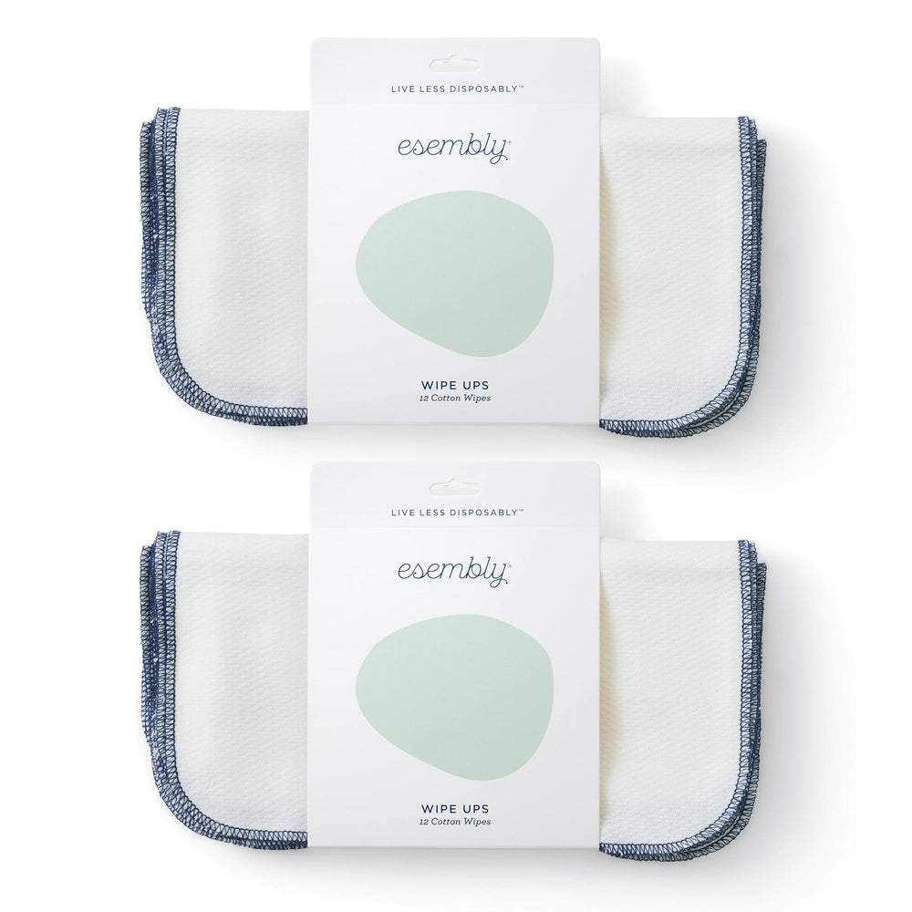 Esembly wipe-ups organic cotton close-up showing pure fabric softness for delicate baby skin.