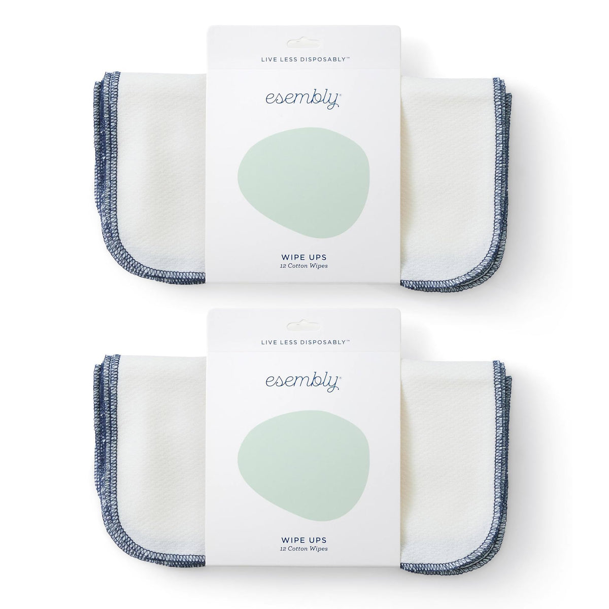 Esembly wipe-ups organic cotton close-up showing pure fabric softness for delicate baby skin.