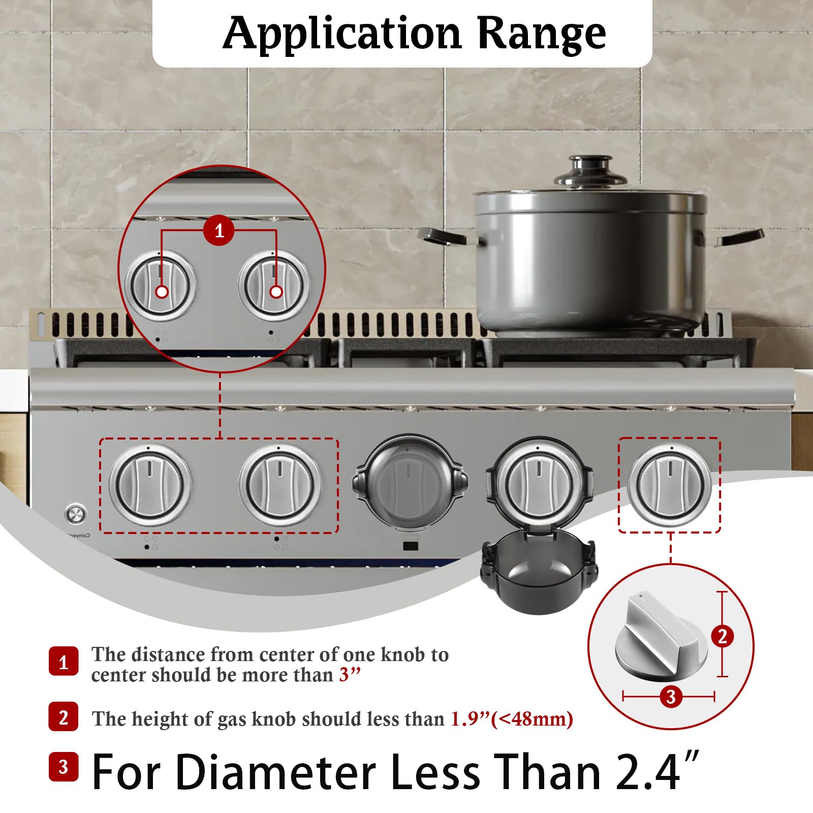 Black finish blends with most stovetops and stays discreet.