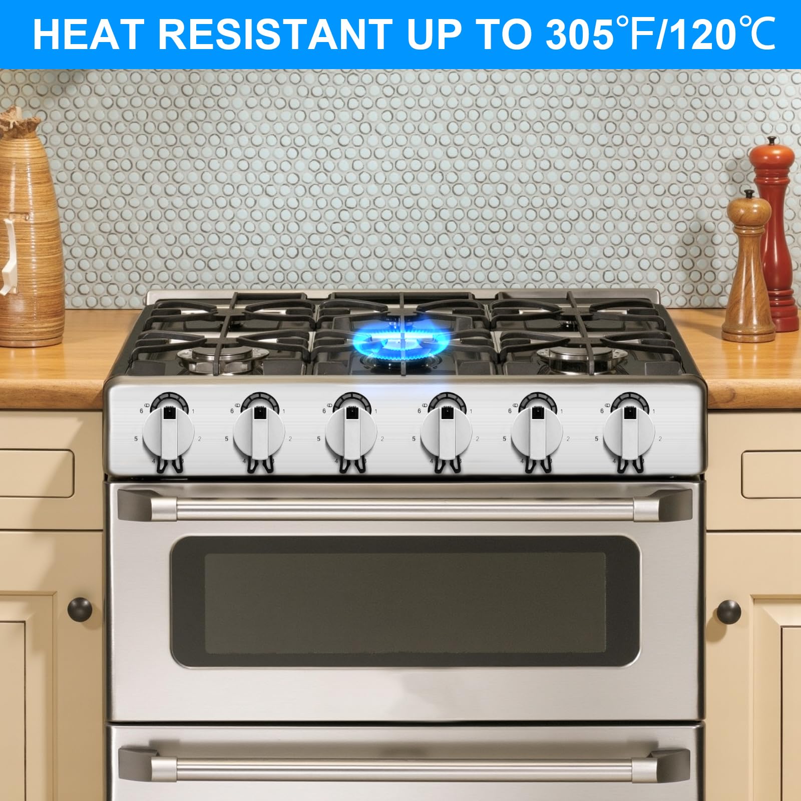 ESENHARBER stove knob locks in black design blend with decor while preventing use.